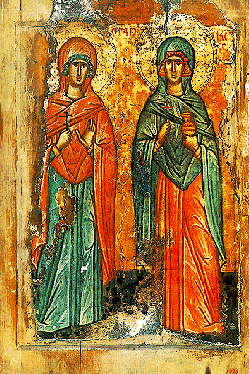 Sts. Paraskeva Pyatnitsa and Anastasia, End of XIV century.