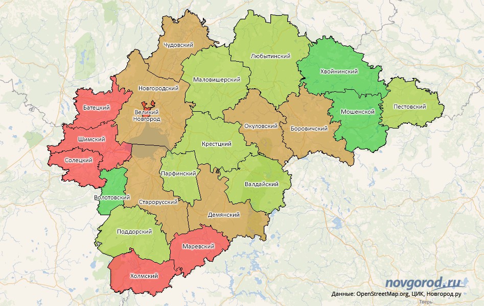 Карта новгородской обл