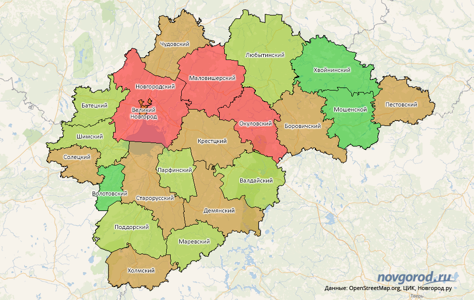 Карта новгородской обл